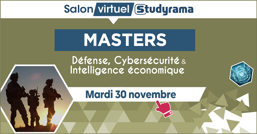 Article Salon virtuel Studyrama des Masters Défense, Cybersécurité et Intelligence économique 2021