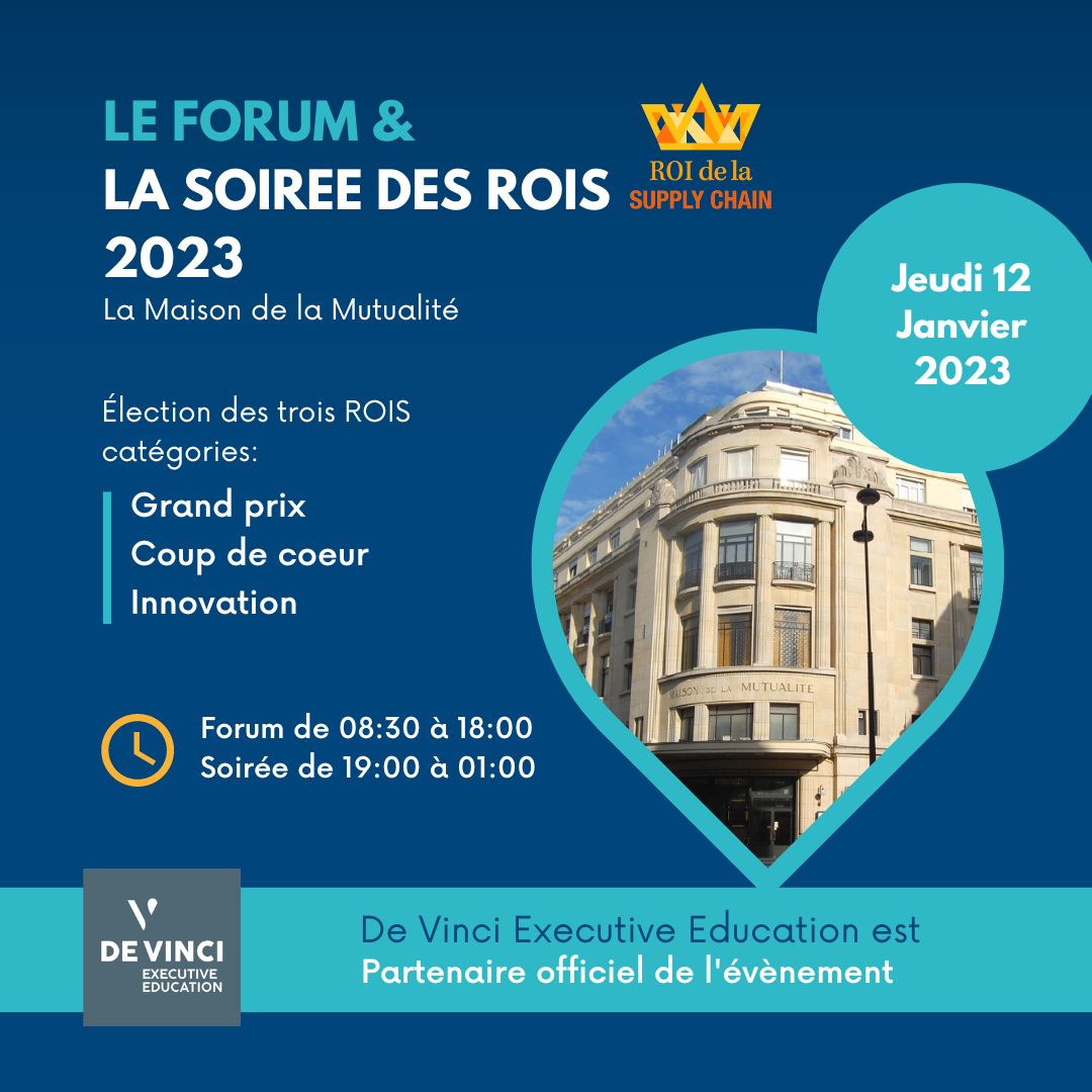 Article De Vinci Executive Education est partenaire officiel du Forum et la soirée des Rois de la Supply Chain 2023 !